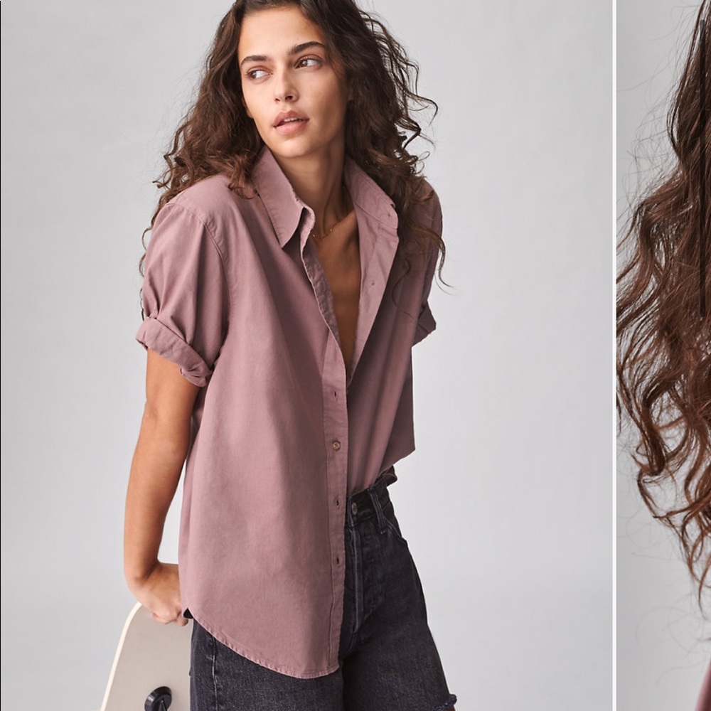 Aritzia Denim Forum Jane Shirt in Brown